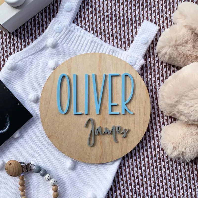 Табличка с объявлением имени ребенка 3D деревянная табличка именем для детской
