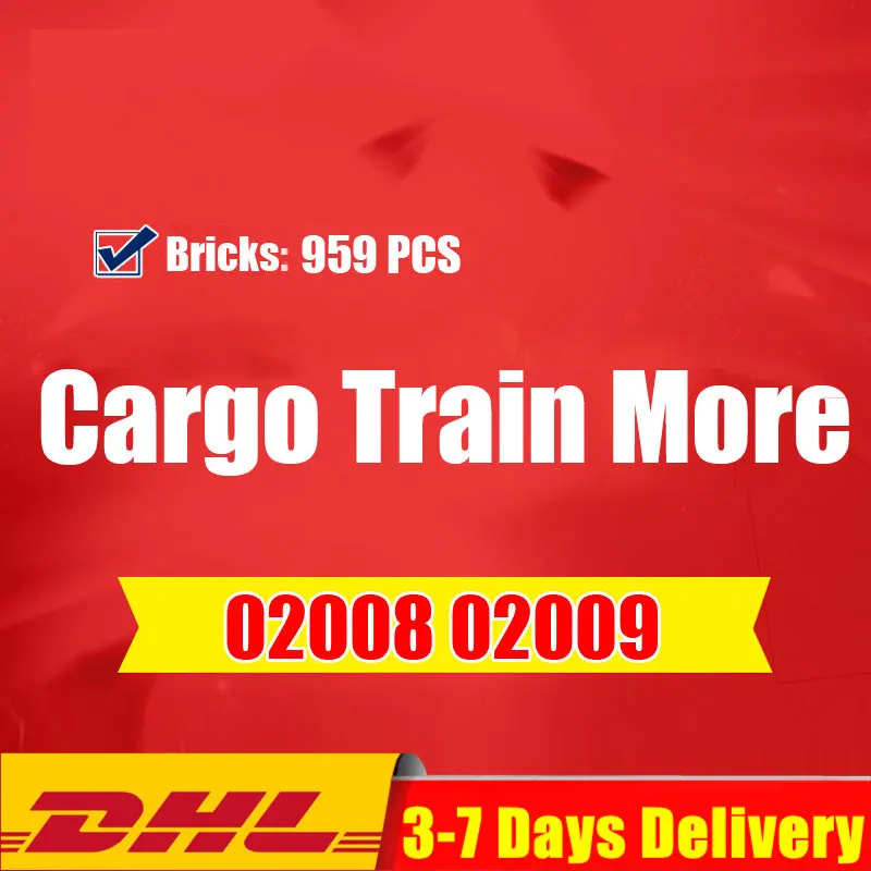 

2019 In Stock DHL 959Pcs Cargo Train Set Genuine City Series 02008 Building Blocks Bricks Toys Gift Compatible 82008