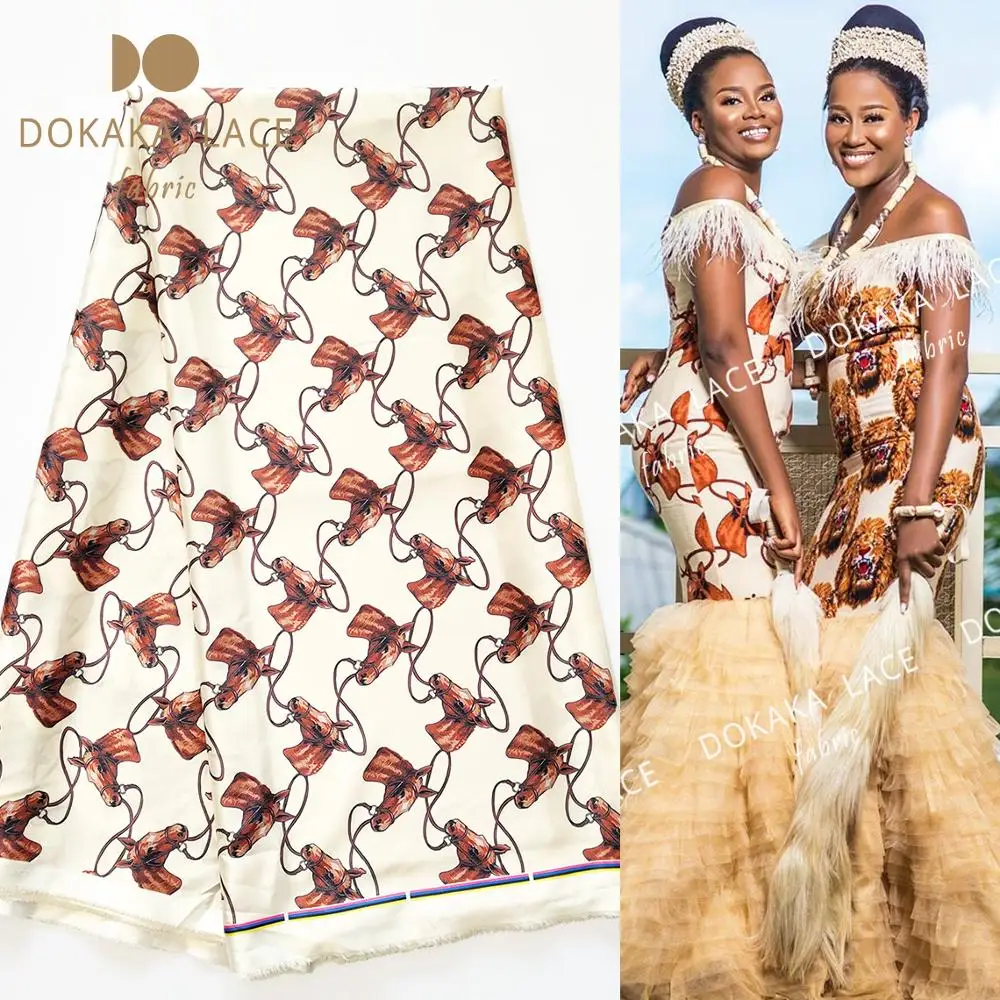 Лошадь Isiagu Печатный стиль 2020 Африканский Высококачественный шифон шелковые