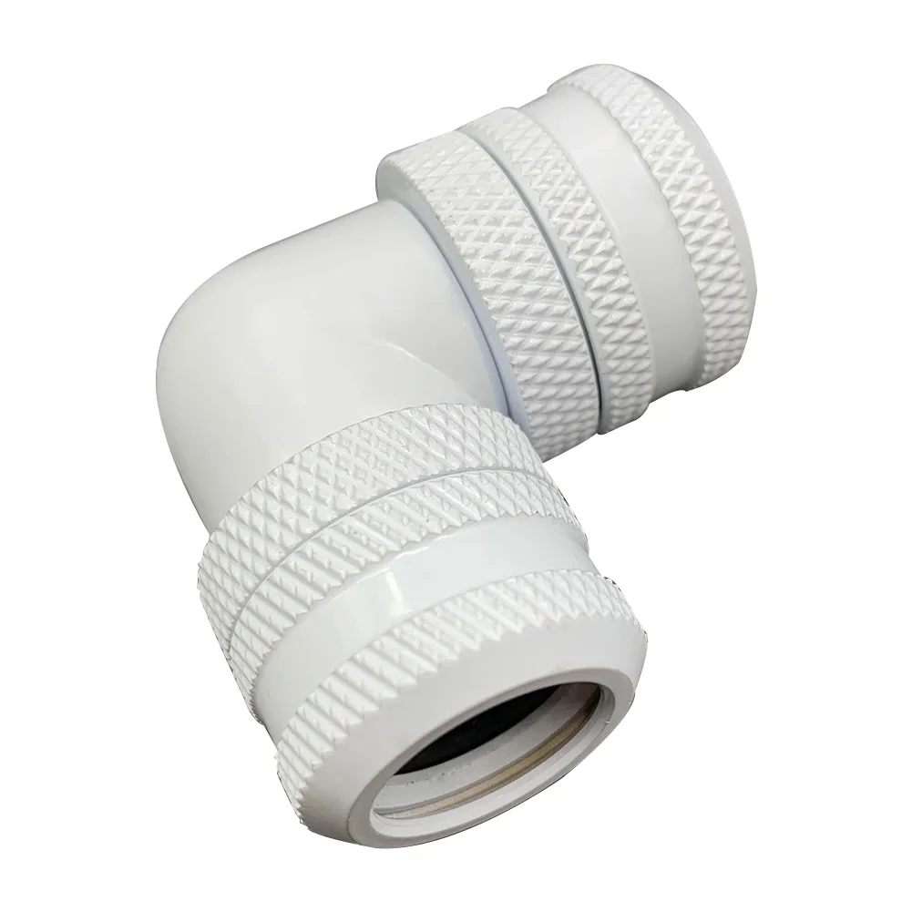 

90 Degree Chrome Fitting for PC Water Cooling System Hand Compression Fitting for 14mm OD Hard Tube