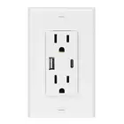 Американская Стандартная настенная розетка USB Type A Тип C зарядный адаптер питания дуплексные розетки R9JF