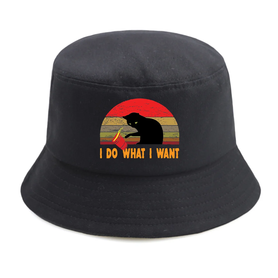 

Панама женская с рисунком, милая складная, Повседневная летняя уличная Кепка от солнца, черная, модная