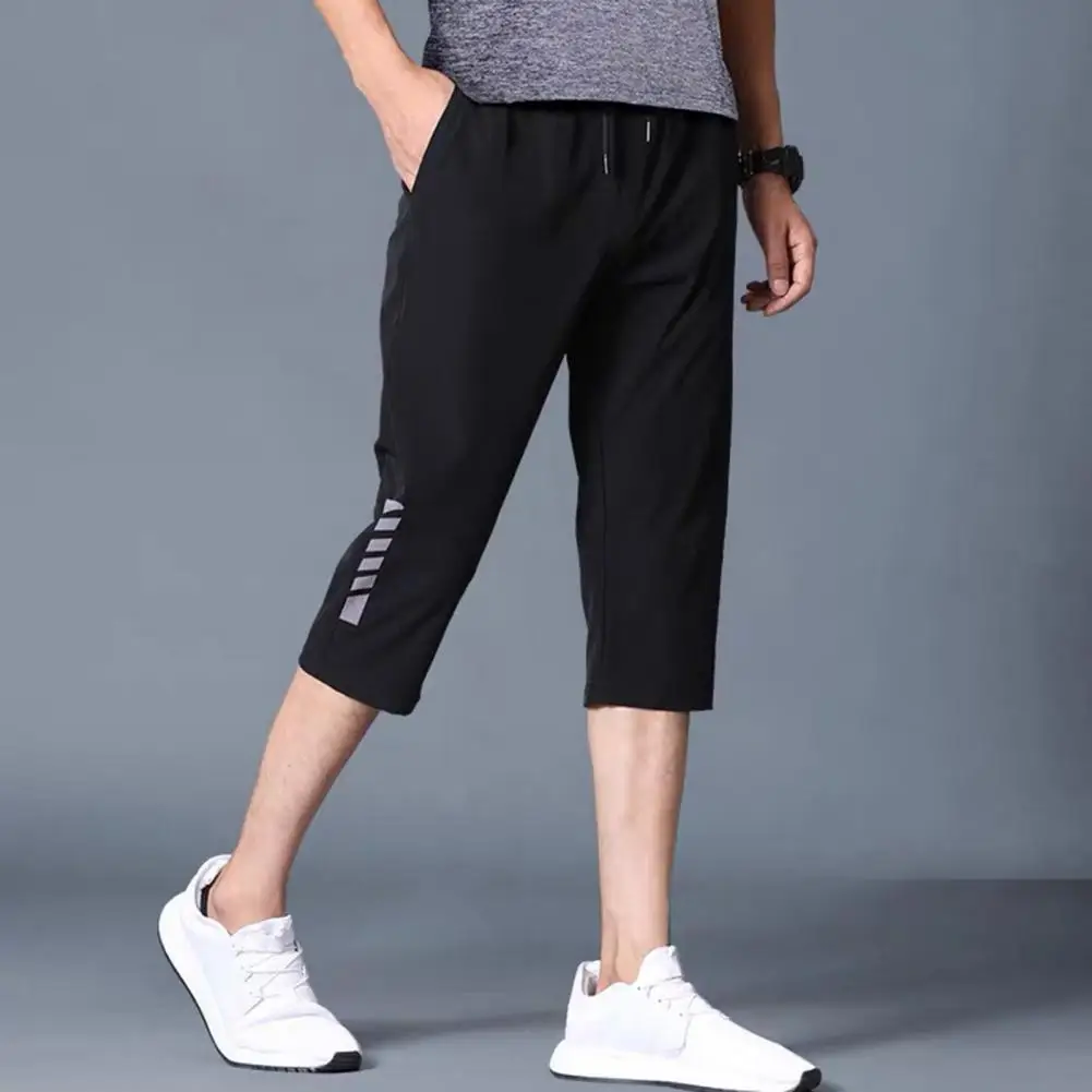 

Breathable Shorts Men Casual Shorts Summer Joggers Shorts Men Drawstring Shorts Capri Pants Mens Shorts short homme Black