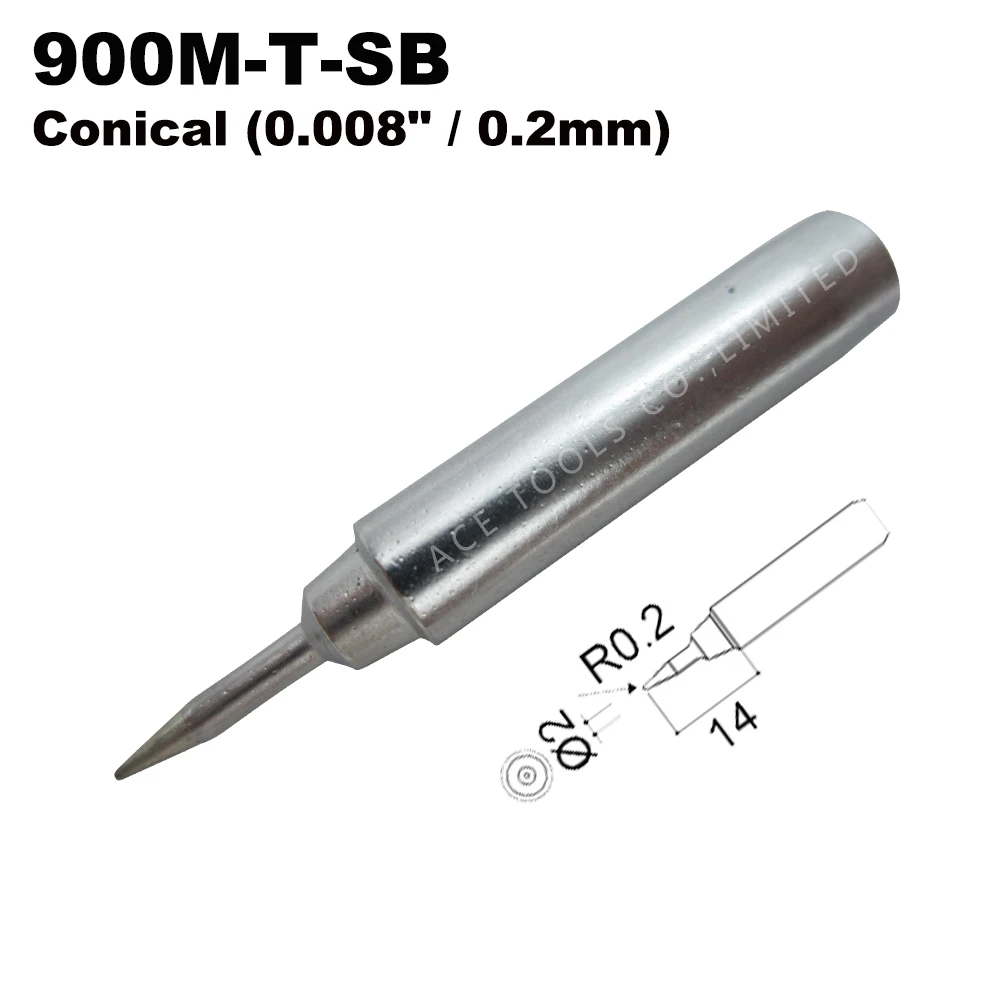 5 шт. паяльное жало 900M T SB конический 0 2 мм для Hakko 936 907 Милуоки M12SI портативного