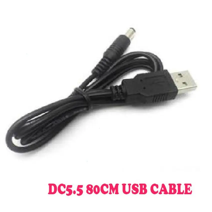 Черный кабель питания 80 см с USB на 5 мм/2 1 мм в постоянного тока форме бочонка