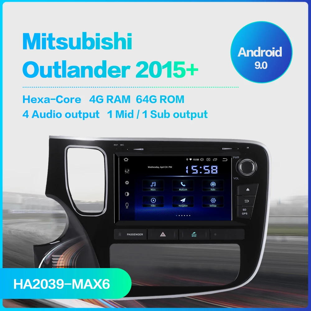 Dasaita Авто Радио " дисплей Android 9,0 для Mitsubishi Outlander gps 1024*600 Bluetooth MP3