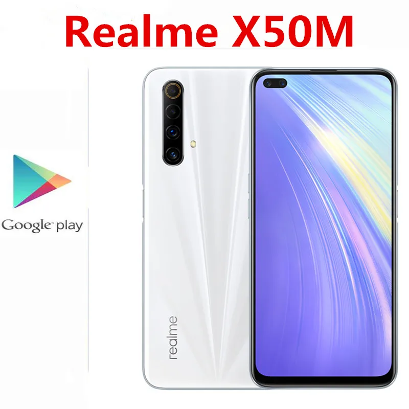 Оригинальный Realme X50M 5G мобильный телефон 48.0MP + 8.0MP 2.0MP 16.0MP 6 57 &quot120 Гц Snapdragon 76 8 ГБ 128