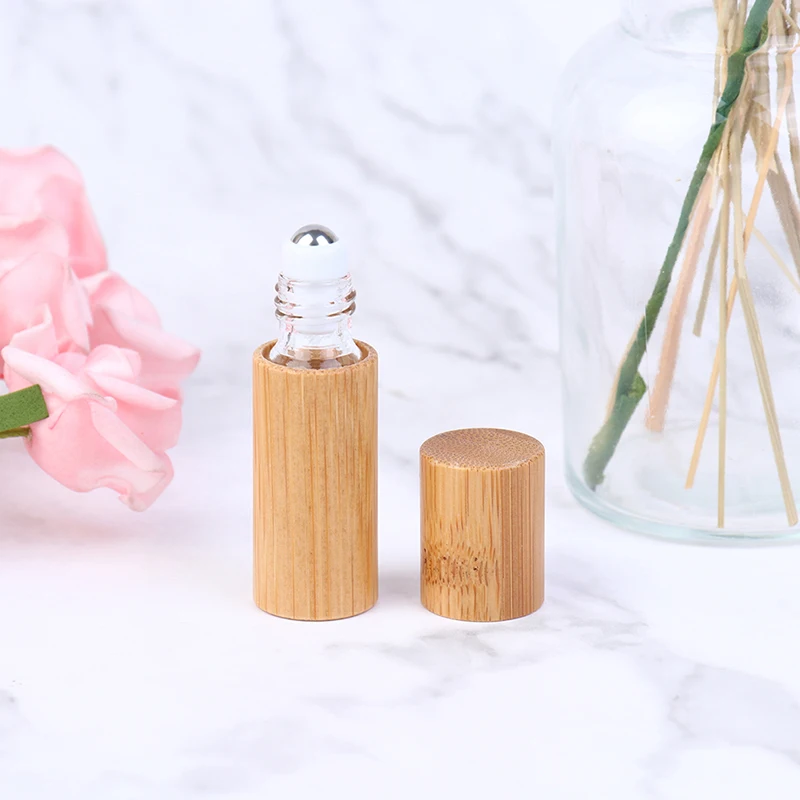 Бамбуковая деревянная бутылка духов пустая емкость для масла из нержавеющей