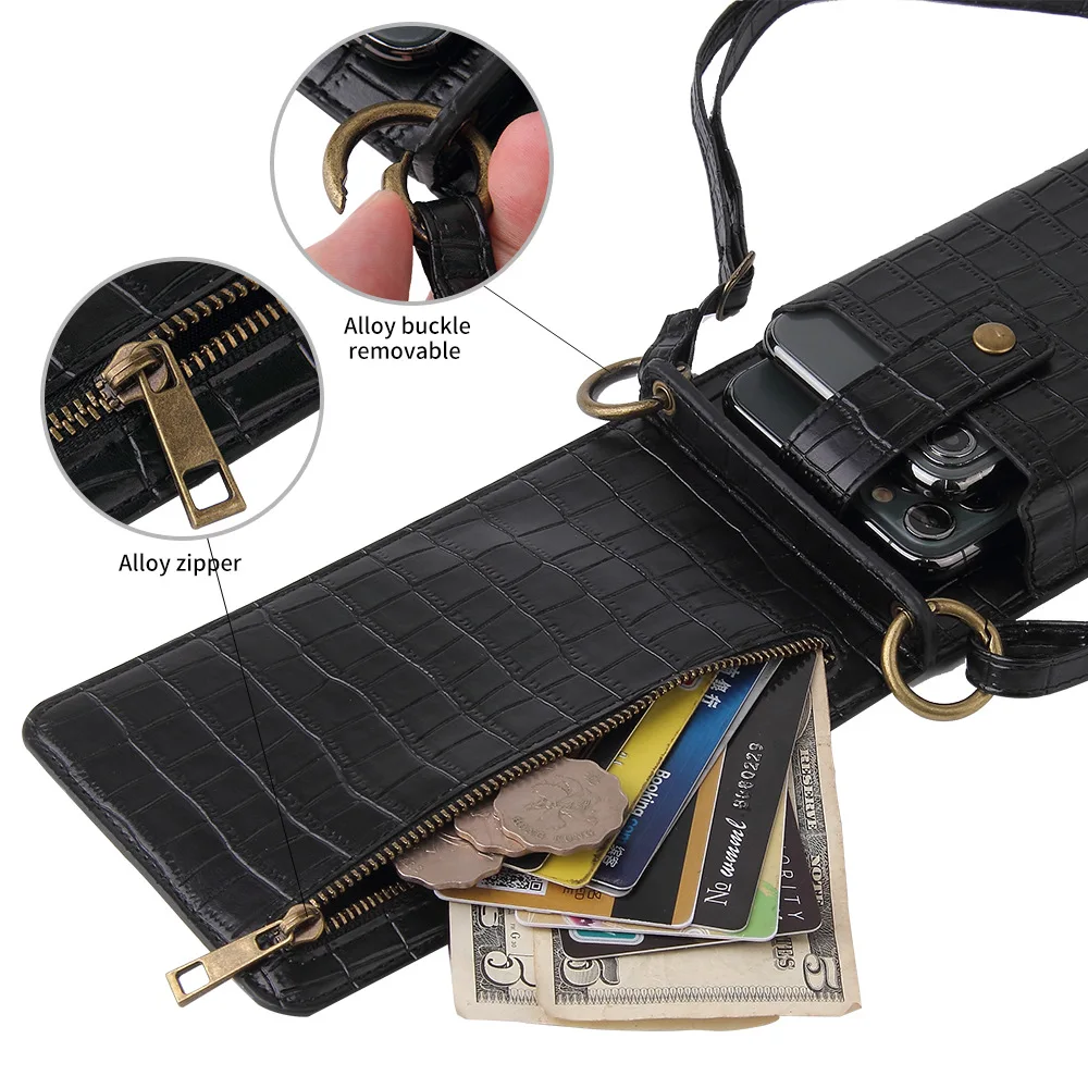 small crossbody bag cell phone purse wallet with credit card slots for women mobile phone cover cellphone leather case free global shipping