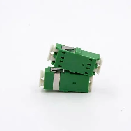 100pcs LC APC duplex Single mode flangeless fiber optic adapter green LC ftth coupler DX without flange  free shipping IL<0.2dB