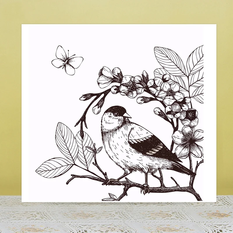 

ZhuoAng Flowers and birds Clear Stamps / sealed DIY scrapbook / album decoration card / seamless seal