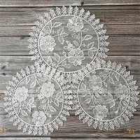 2size modern hot lace circular embroidery dining table placemat wedding place mat christmas tablemat tea coaster kitchen