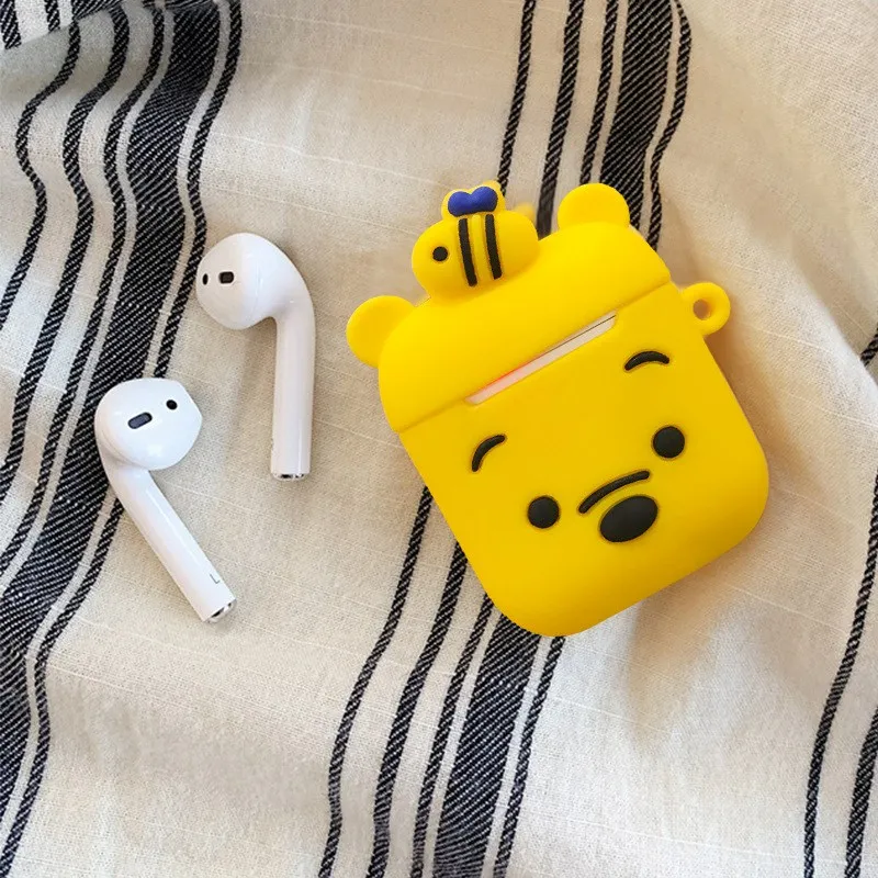 Силиконовый чехол для airpods 2 Чехол милые с рисунком брелок аксессуары защитный чехол для MacBook air стручки 에어팟 케이스 милые наушники чехол - Цвет: C12