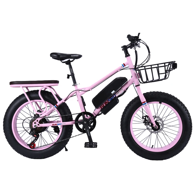 20 Inch High-carbon Electric Bicycle Fat Tire Electric Mountain Bike Beach and Snow MTB Big Wheel Lithium Battery Ebike 36V 250W