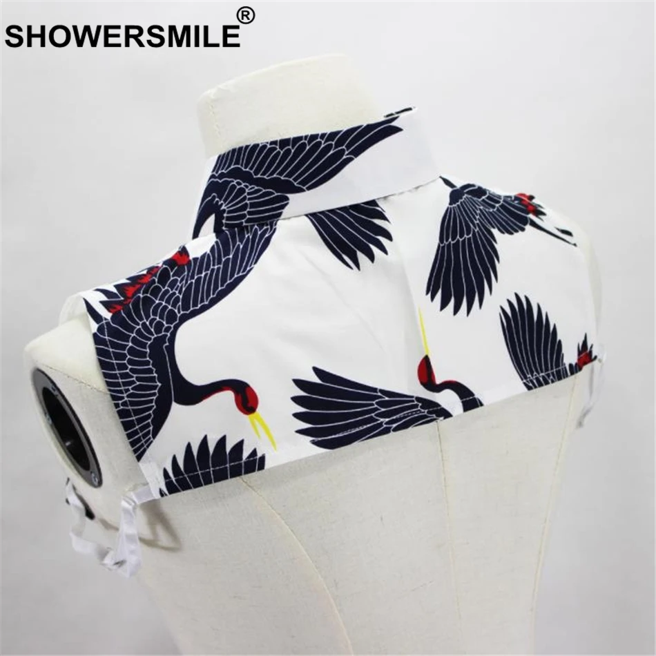 Женский воротник обманка Shower Smile съемный хлопковый в японском стиле с принтом