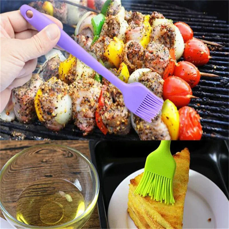 Cake Baking Brush Home Diy Silicone Tools Eco-Friendly Bread Oil Cream Cooking Basting Brush Silicon Kitchen Barbecue Brush 21Cm