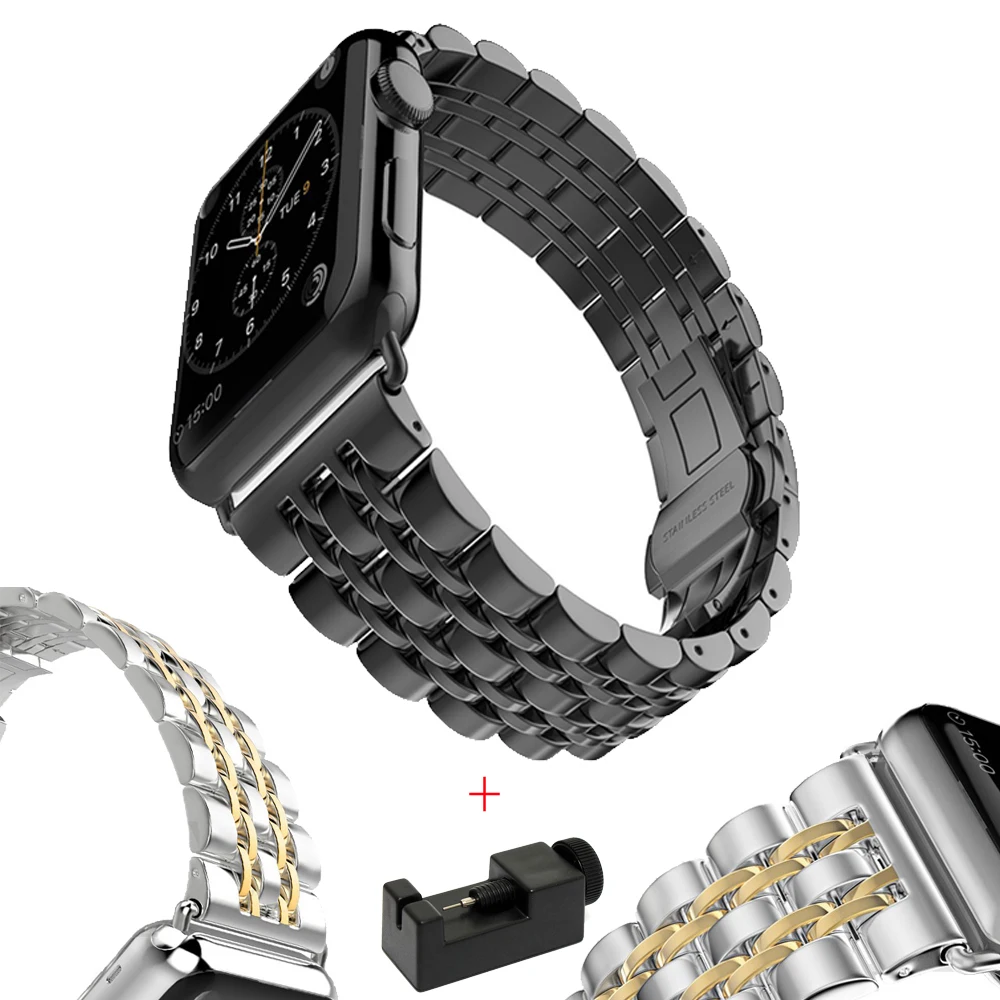 Ремешок для Apple Watch band 42 мм 38 correa iwatch 44 40 5 4 браслет из нержавеющей стали pulseira apple watch
