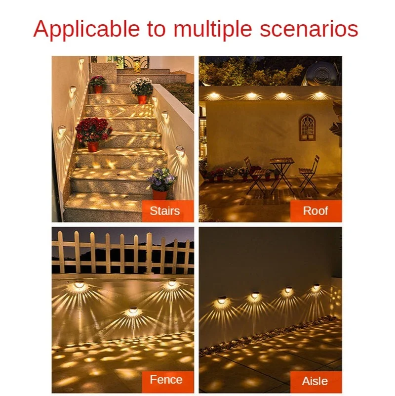 

Solar Light Outdoors Waterproof Semi-circular Sensor Water Drop Wall Lamp Garden Stairs Decorative Light Solar Led Light Outdoor