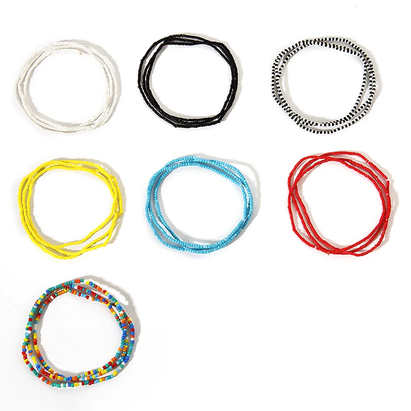 Женская богемная цепочка 7 цветов простой минималистичный пояс с бусинами