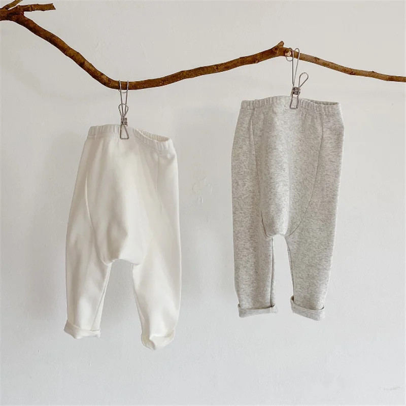 

Spring Autumn New Baby Cotton Simple High Waist Trousers Leggings 2021 All-match Pants Toddler Girl Fall Clothes