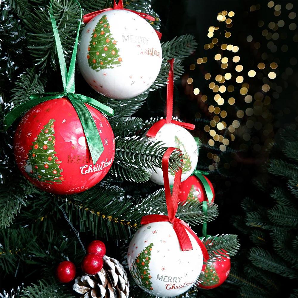 

6 PCS Xmas Tree Hanging Ball Ornament Decorations Gift New Year Navidad Eazy Hang Ball Bauble DIY Xmas Party Christmas