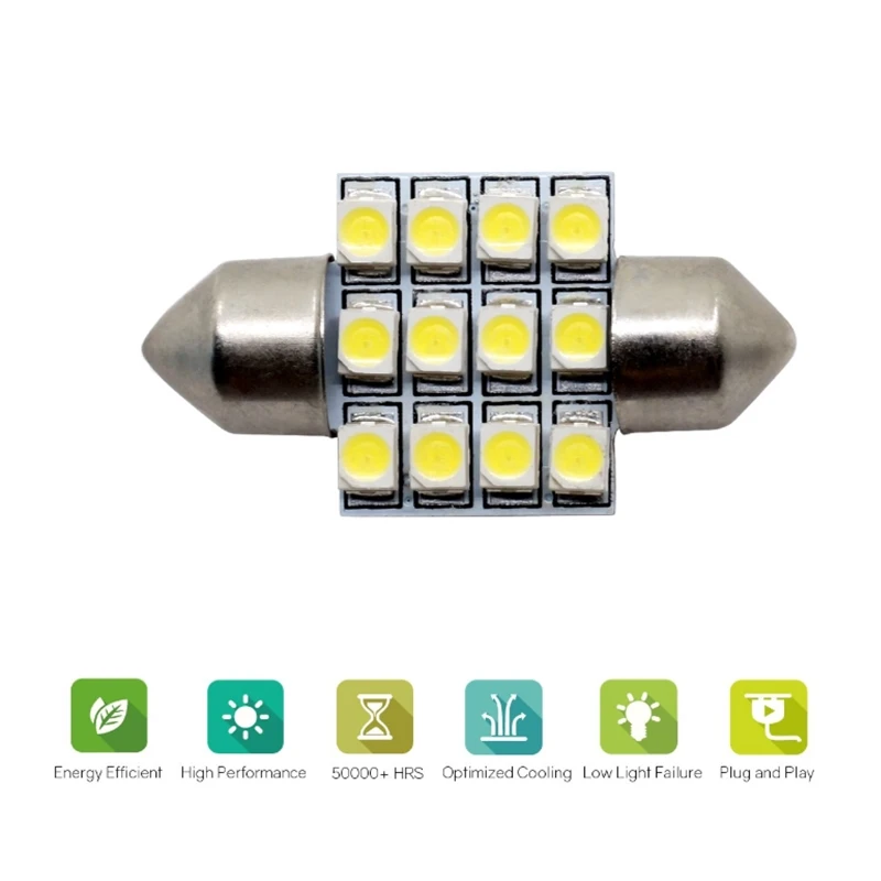 13 шт. T10 Led W5W Canbus без ошибок 5smd + 1210 8SMD 3528 31 мм 12SMD автомобильный купольный