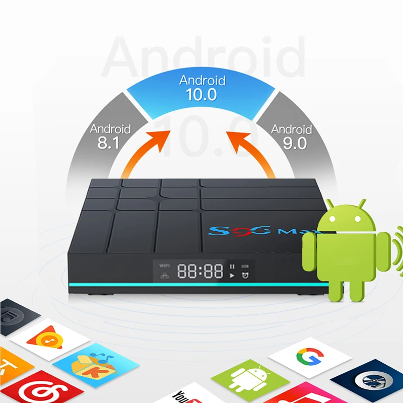 S96 MAX Plus Android 10 0 ТВ приставка 4 Гб ОЗУ 32 64 Смарт медиаплеер RK3318 2 4G 5G WiFi Bluetooth