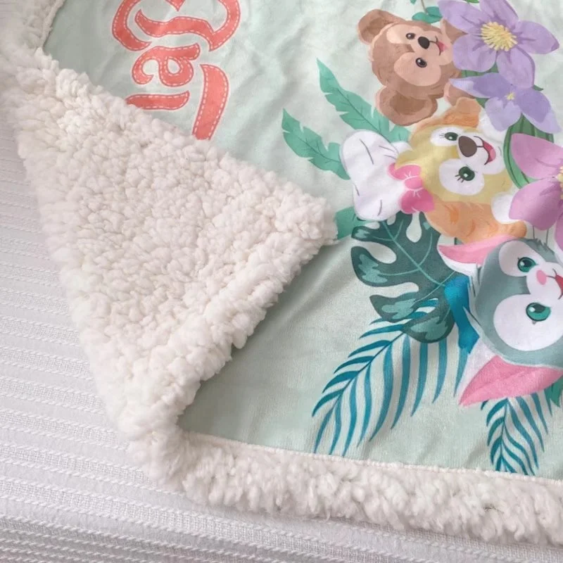 Manta de LinaBell de Disney para ni&ntilde;os y adultos, forro polar c&aacute;lido con estampado de dibujos animados, Duffy, Friend, Berber, siesta, viaje-4