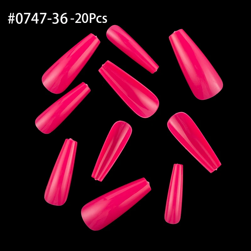 20 шт. яркие цвета полностью балерины гроб искусственные ногти акриловый маникюр