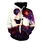 Новинка 2021, лидер продаж, толстовки с капюшоном с принтом Токийский Гуль на весну и осень, белая толстовка Кена канеки с японским аниме, крутые толстовки