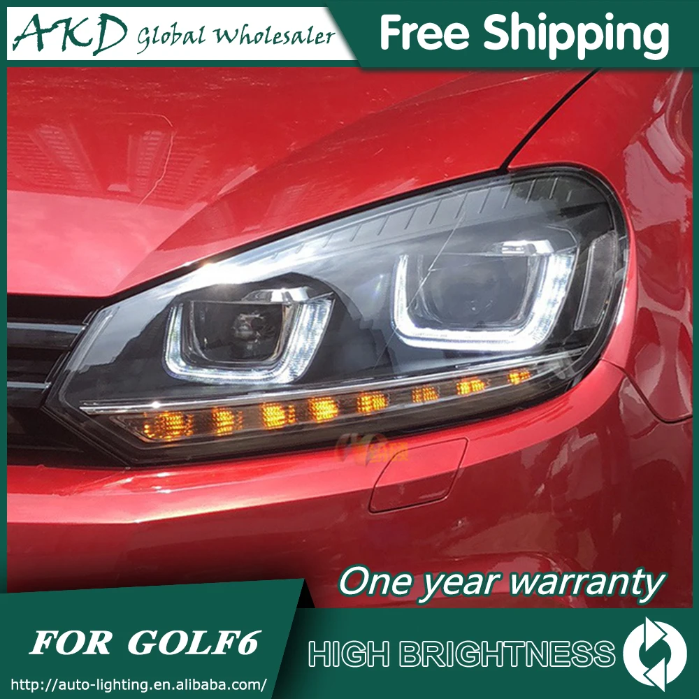 baratas Faróis Para O Carro Vw Golf 6 2009-2012 Golf6 Dia Drl Correndo Luz Cabeça Lâmpada Led Bi Xenon Lâmpada Luzes De Nevoeiro Tuning Carro Acessório