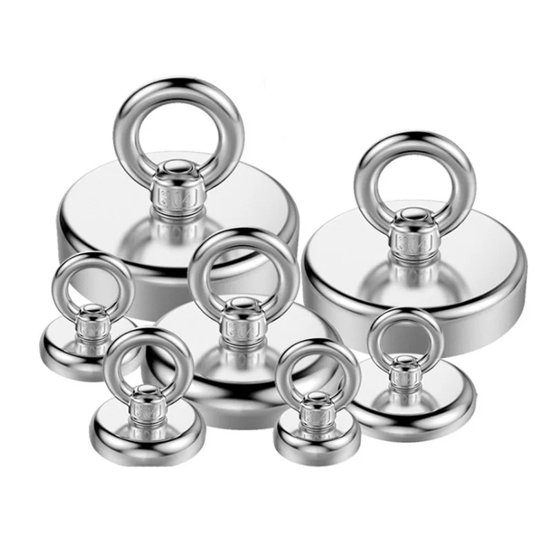 

1PCS Powerful Neodymium Magnet Double-sided Magnet Hook D16/D20/D25/D32/D36/D42/D48/D55/D60 Super Powerful Fishing Magnet