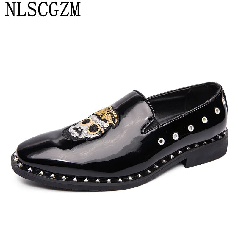 

Patent Leather Men Dress Shoes Loafers Wedding Dress Oxford Slip on Shoes for Men Italian Coiffeur Leather Shoes Men Formal
