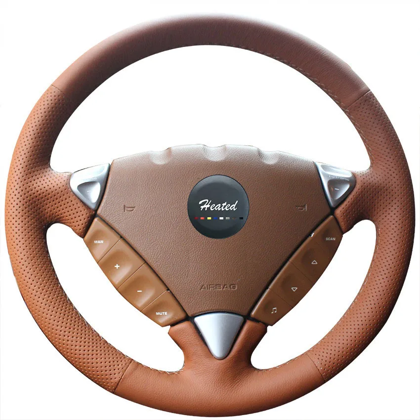 Чехол рулевого колеса автомобиля из кожи наппа для чехол Porsche Cayenne 2007 2010|car steering wheel