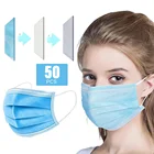 Медицинская маска, быстрая доставка, 3-слойные маски из ткани мелтблауна со швом для лица, нетканые одноразовые маски от пыли, маски с петлями