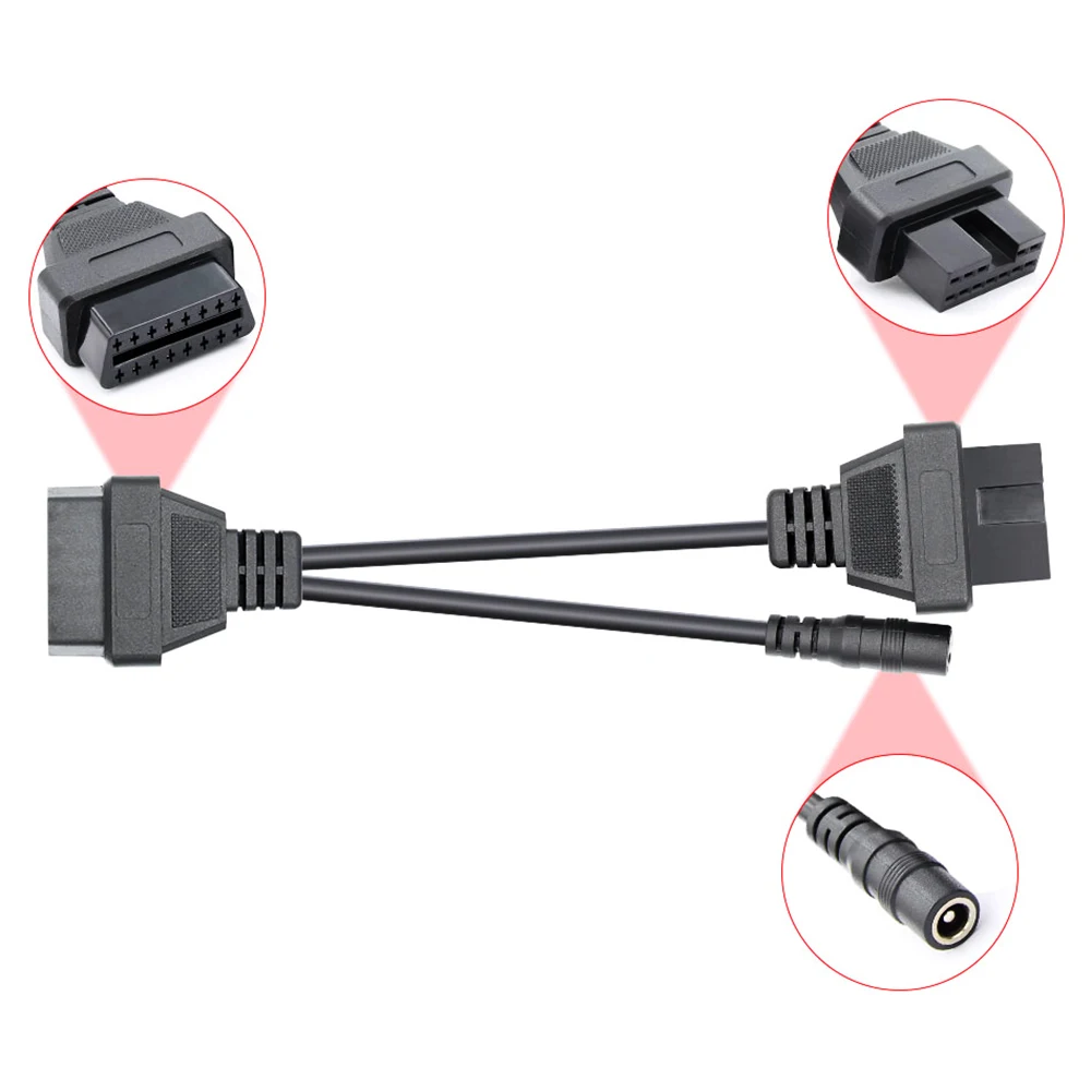 Переходник Mitsubishi/Hyundai (12pin) на OBD-II (16 pin) OBD2 коннектор адаптер разъём гнездо