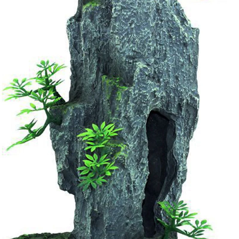 

Aquarium Mountain View Stone Ornament Tree Rock Cave Fish Tank Decoration