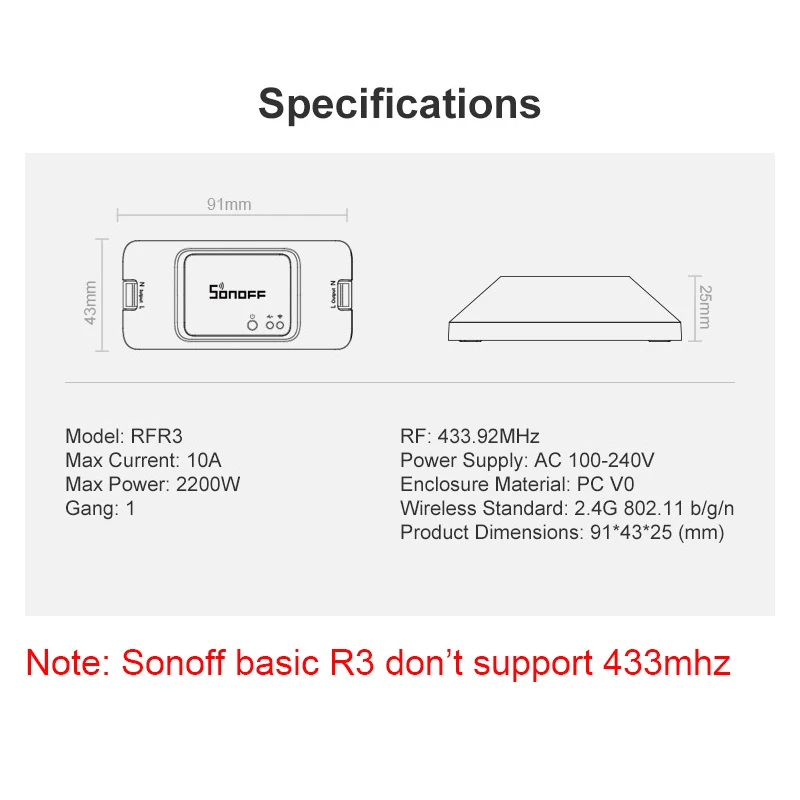 Беспроводной Wi Fi переключатель Sonoff RF Basic R3 Модуль Автоматизации умного дома пульт