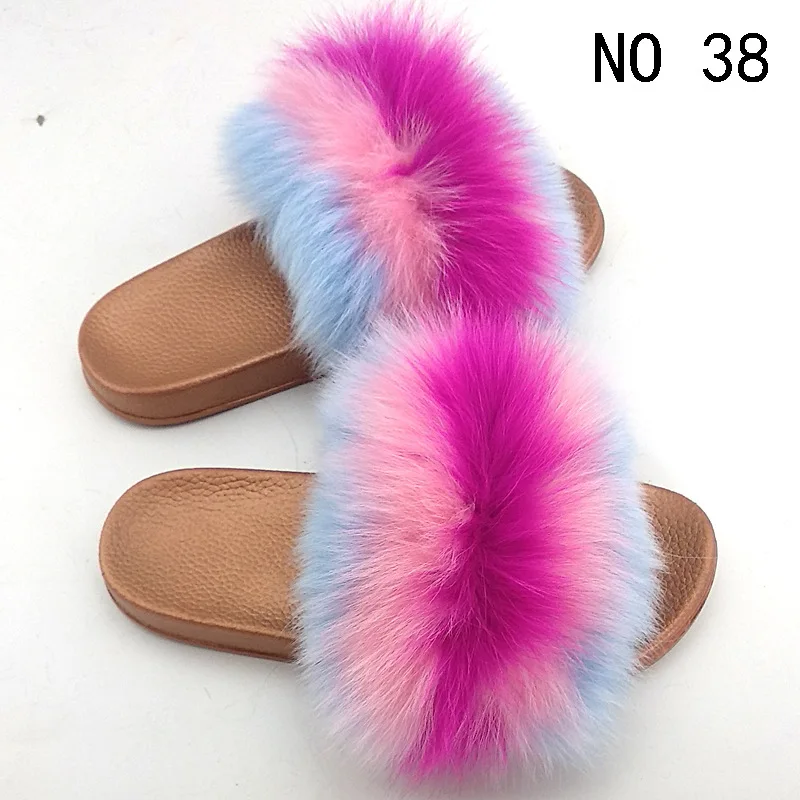 Летние меховые тапочки модные простые и большие симпатичные Тапочки из