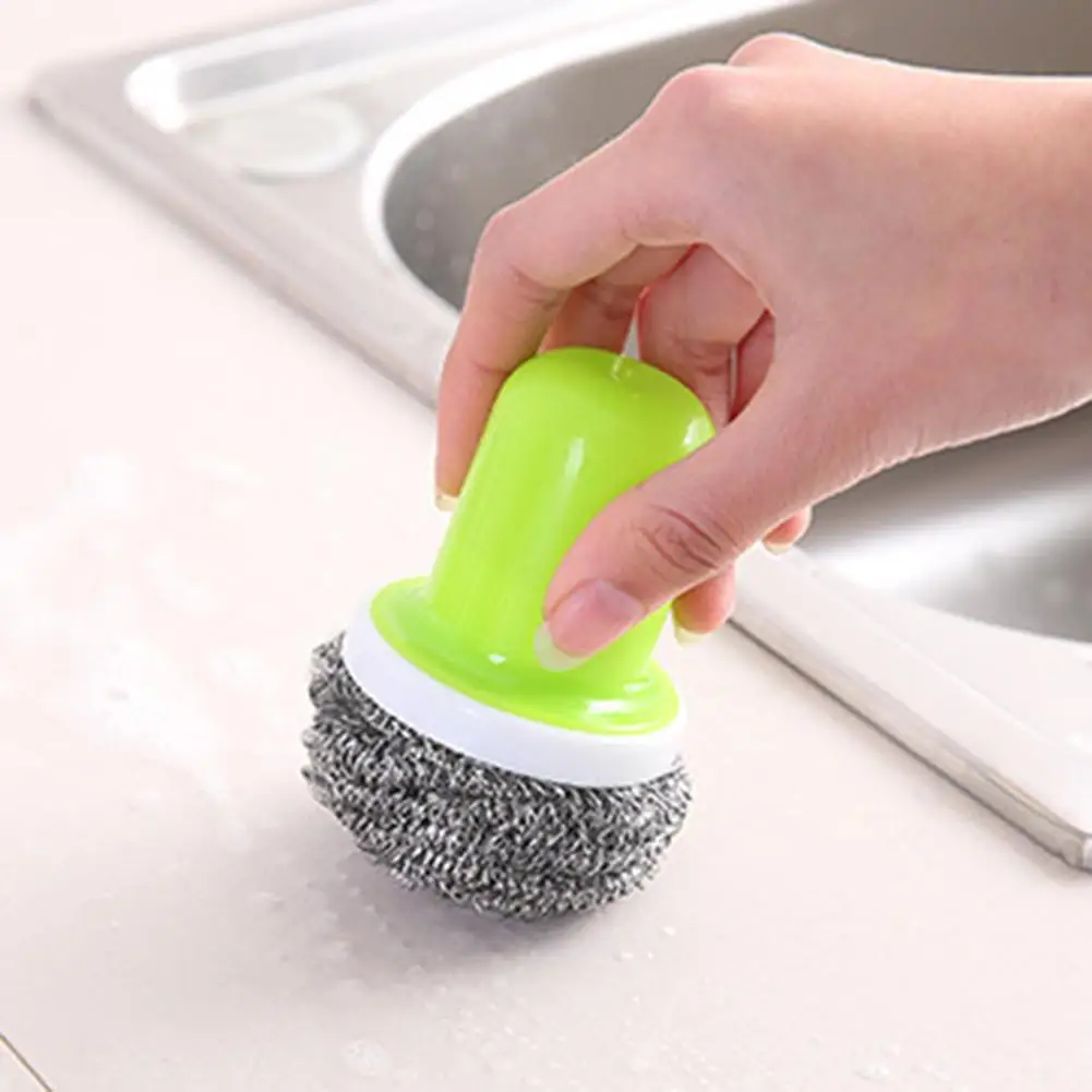 

Stainless Stee Cleaning Brushes Dish washing tool Soap Dispenser Refillable pans cups bread Bowl scrubber kitchen goods gadgets
