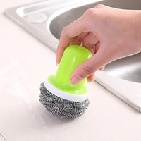 stainless stee cleaning brushes dish washing tool soap dispenser refillable pans cups bread bowl scrubber kitchen goods gadgets