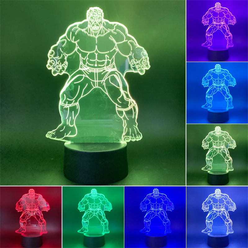 Фигурка героя мультфильма мстители Дисней 3d-светодиодный яркая лампа