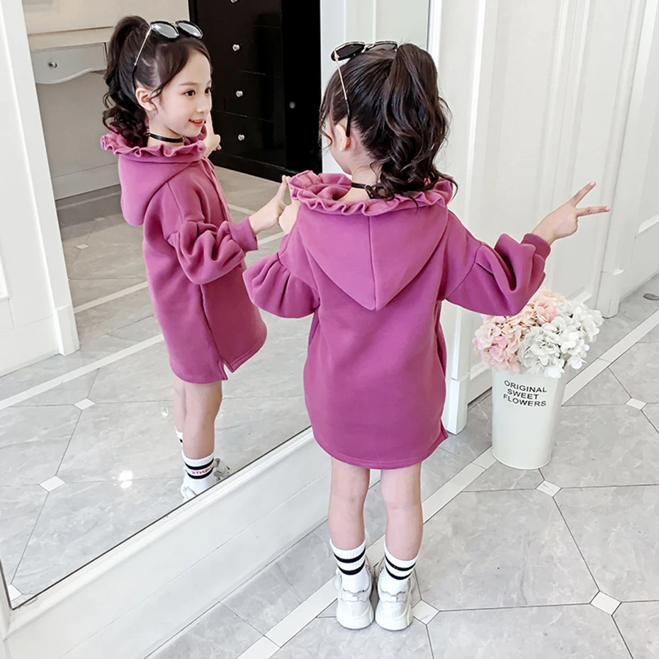 Свитер для девочек с плиссированным воротником толстовки свитер