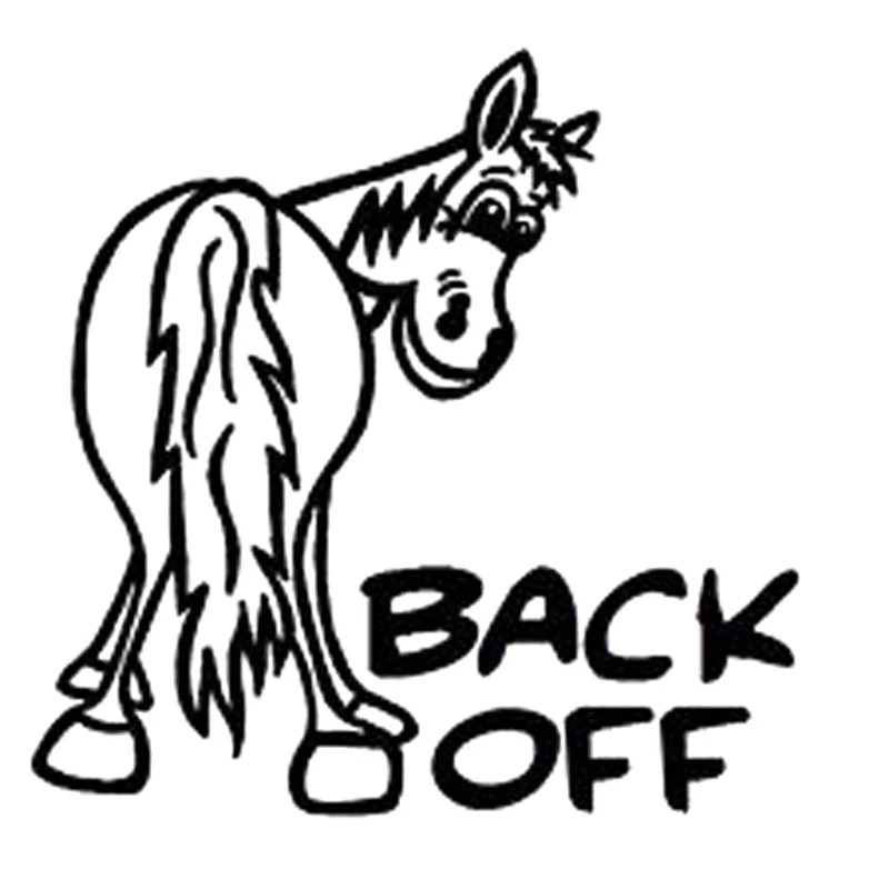

14CM*14CM Back Off Horse Sticker Decal Brand New For Car Styling Car Stickers