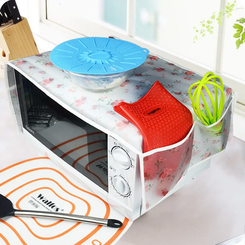

New Arrival Waterproof Microwave Oven Covers With Two Side Pocket PEVA Material