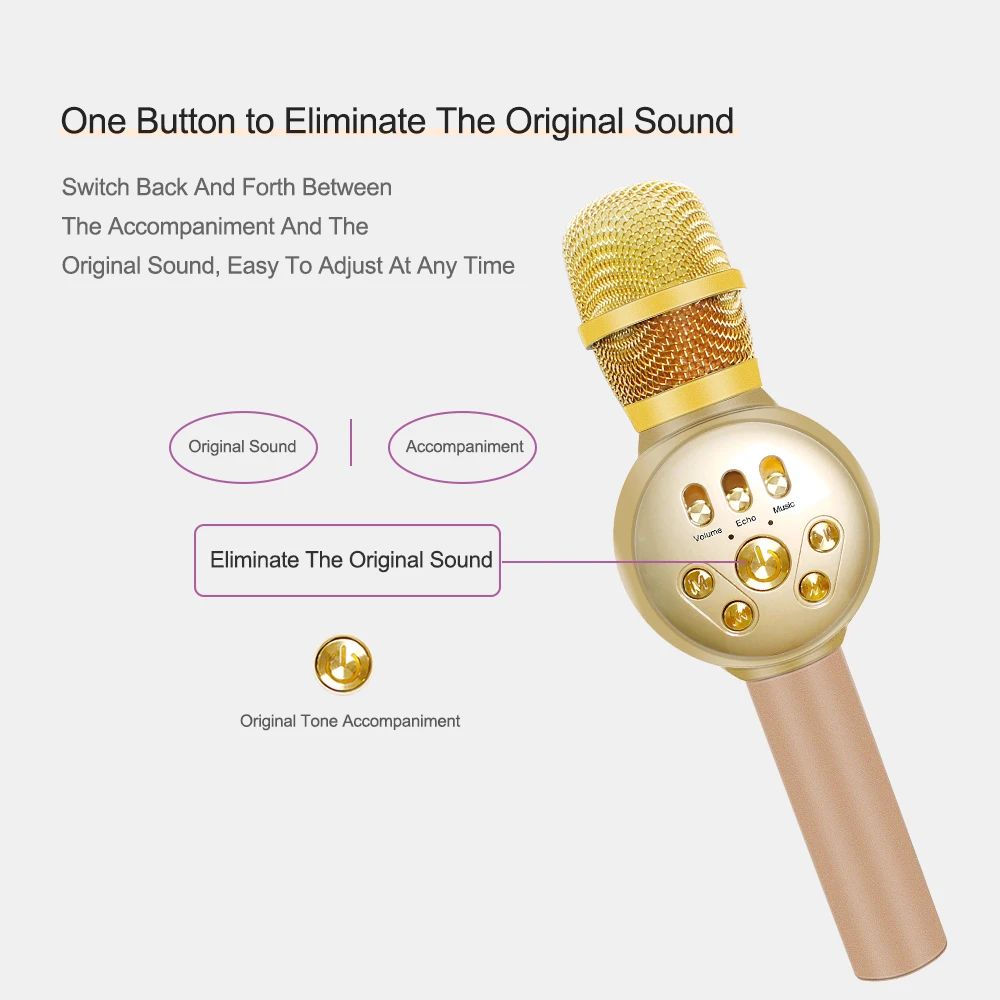 Новый обновленный беспроводной Bluetooth караоке микрофон WS858 светильник ой света