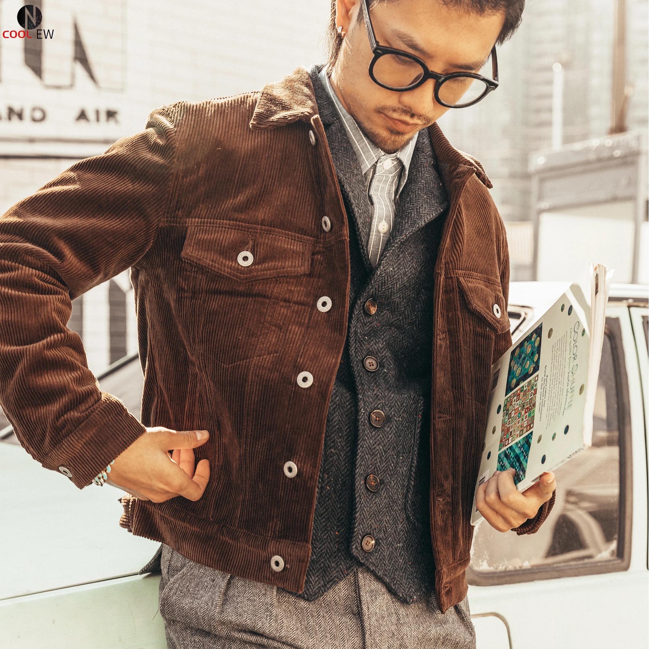 

TYPE3-0002 Big US Size Super Quality Cotton Jacket Casual Stylish Corduroy Coat