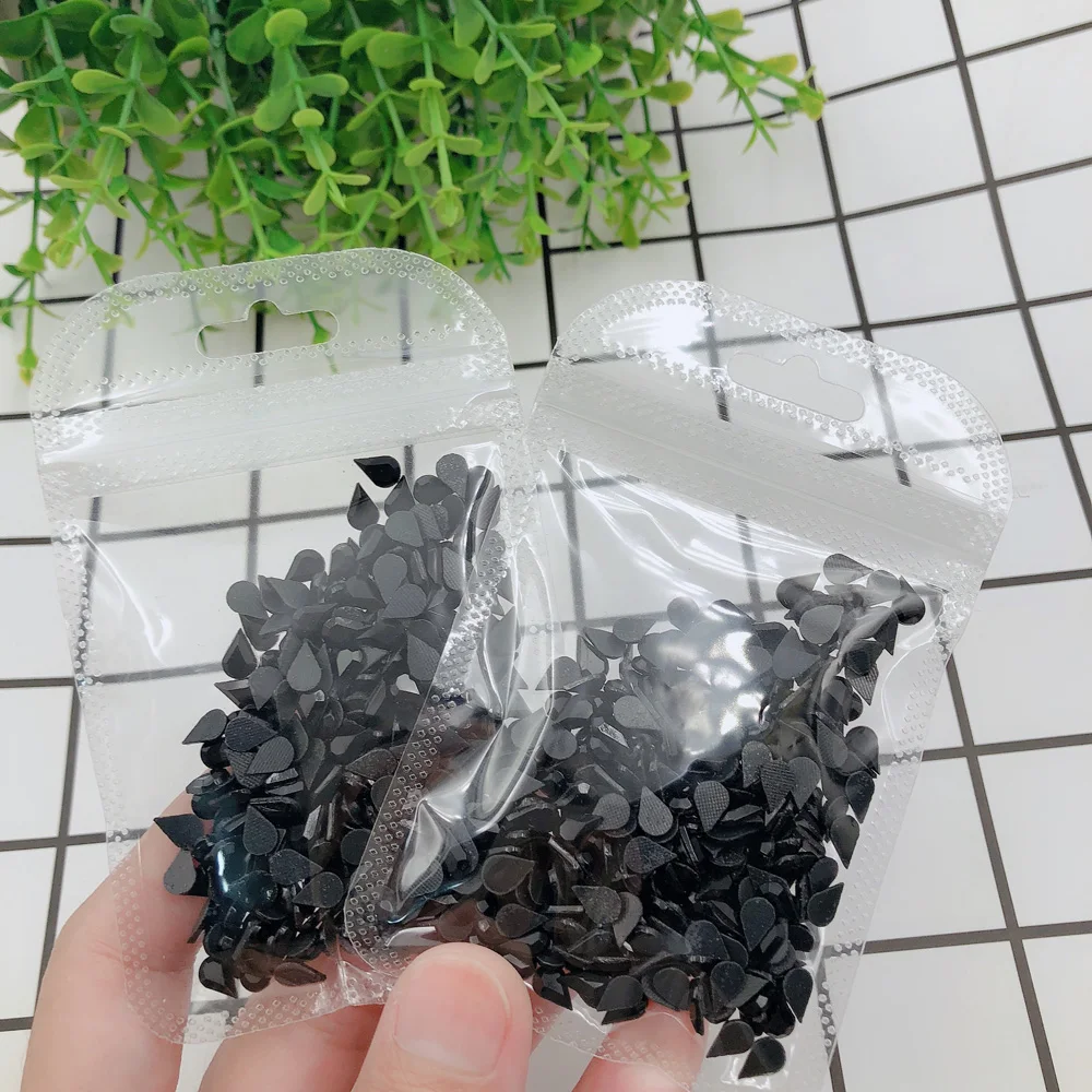 Горячая Распродажа черные камни в форме капли для украшения одежды стразы с