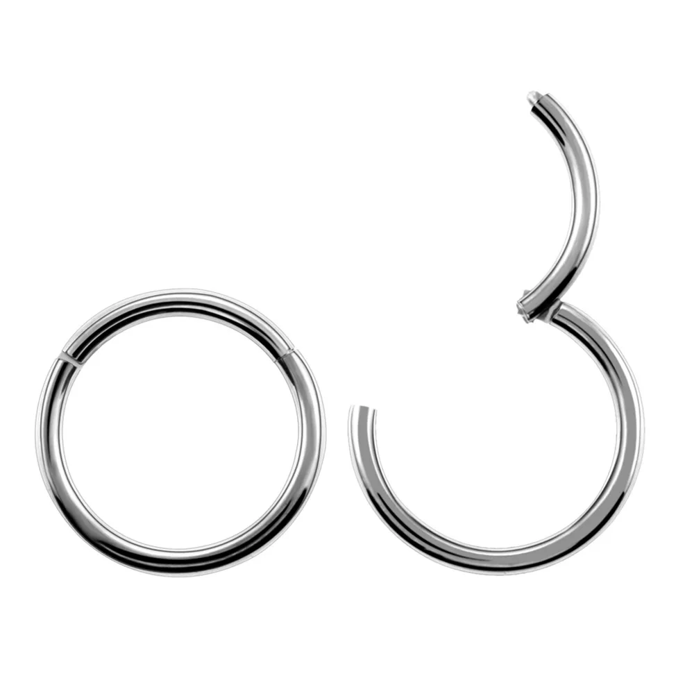 2021 Surgical Steel Nose Ring Clicker Septum Piercing Ear Lips Cartilage Pircing Earring Helix Cliker 1pcs | Украшения и