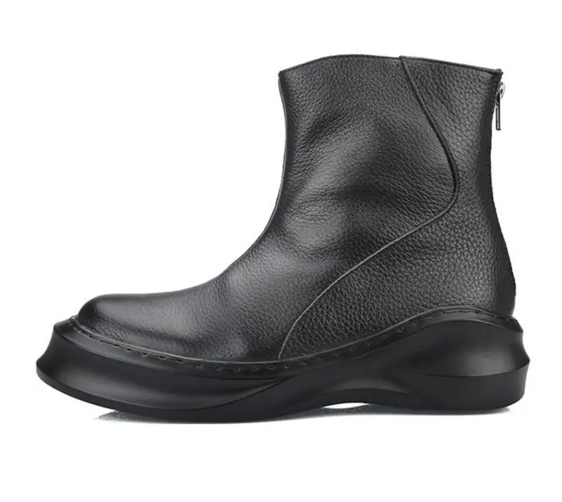 Men Autumn winter new fashion single boots zip business dress shoes high top formen 2 colour |